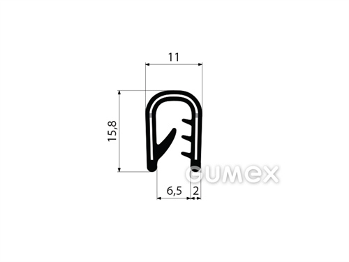 GUMMIPROFIL PIRELI U-FORM - DICHTUNG MIT ARMIERUNG - PVC